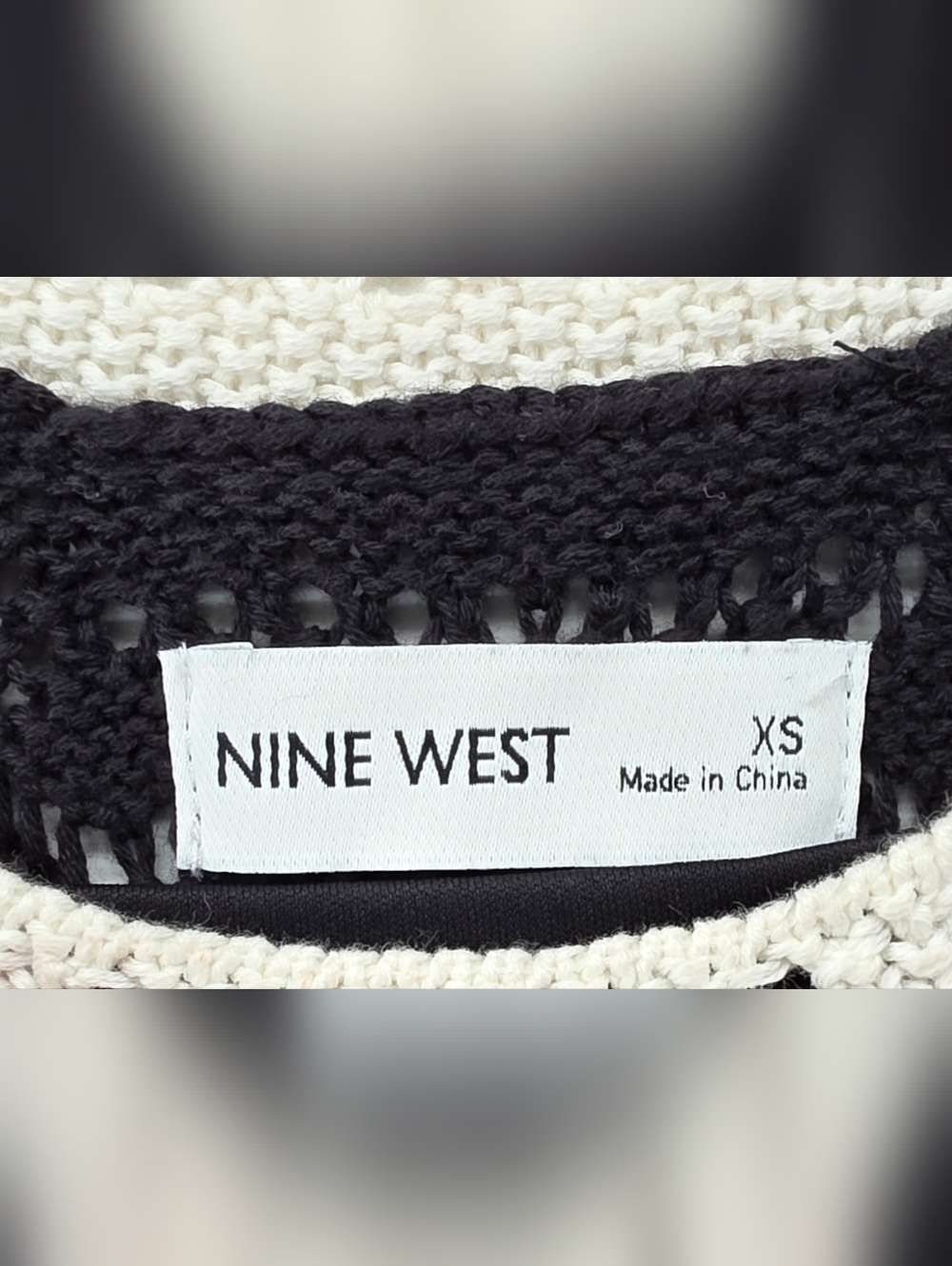 Nine West Black & Cream Crochet Knit Maxi Dress Coastal Chic Boho – Size XS - Picture 9 of 17